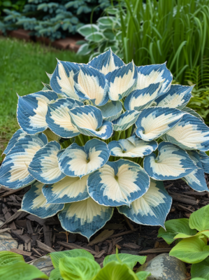 Blue and White Hosta