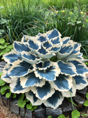 Blue and White Hosta