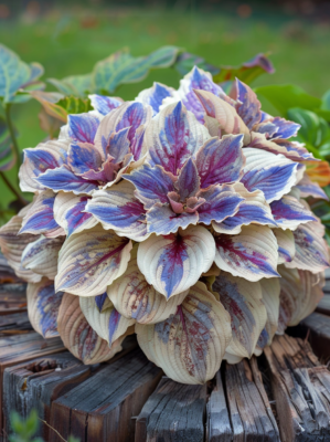 Purple and Cream Hosta