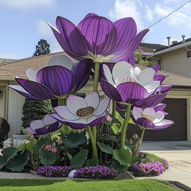 Whimsical Giant Blooms in the Front Yard