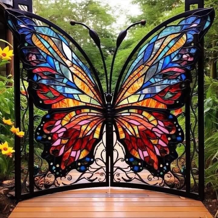 Beautiful butterfly garden gate