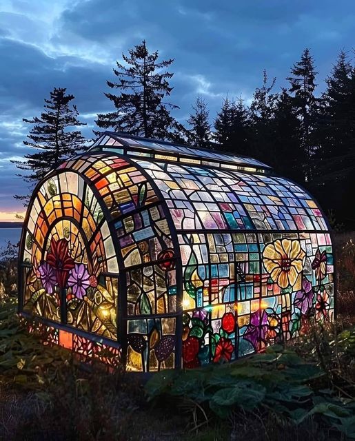 Beautiful stained glass greenhouse