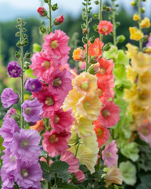 Multicolor Hollyhock