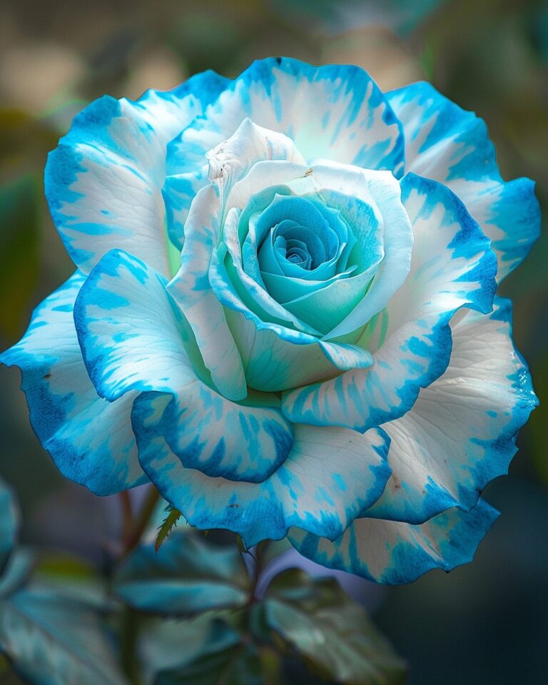 Blue and White Rose