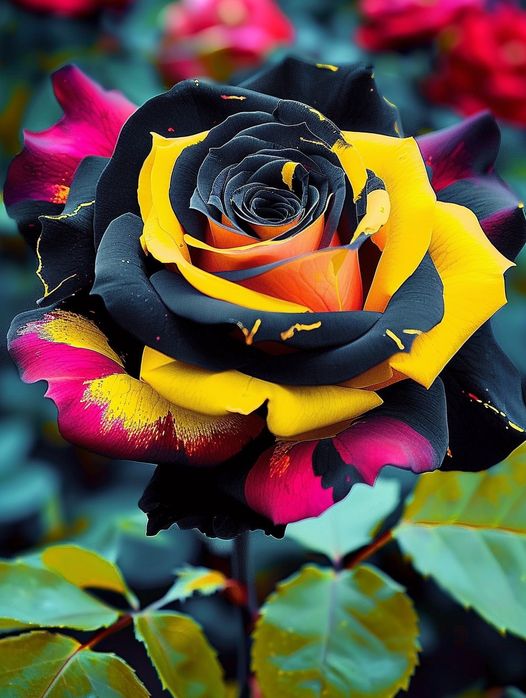 Yellow-Black Rose