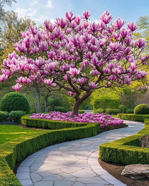 Blooming Magnolia Trees