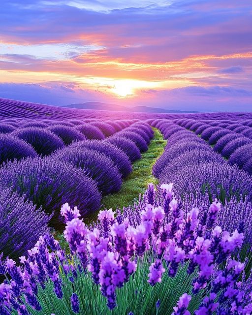 Lavender Field at Sunset