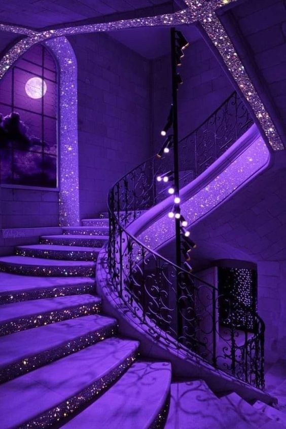 A stairway to dreams, glittering under the spell of the night.