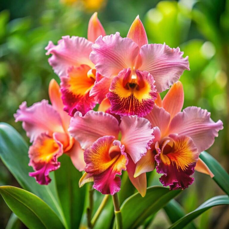 Tropical Pink Cattleya Orchids