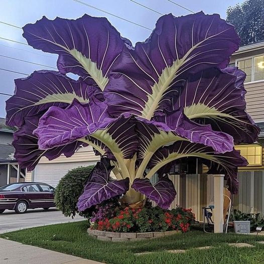 Giant Purple Elephant Ear Plant