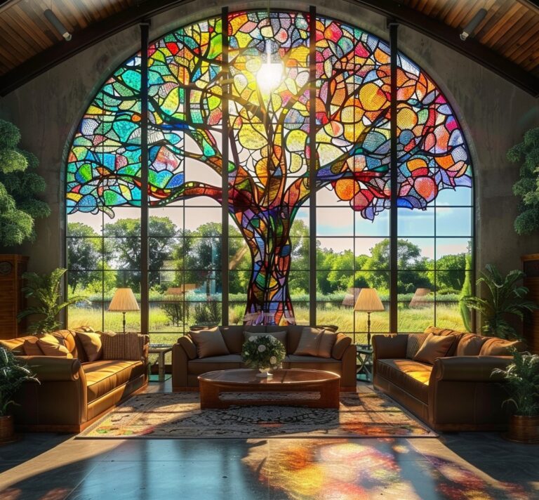 A stained-glass tree that brings nature indoors—curious to see more?