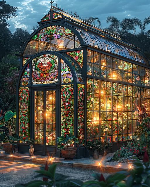 A sanctuary of glass and flowers—curious to step inside this glowing world?