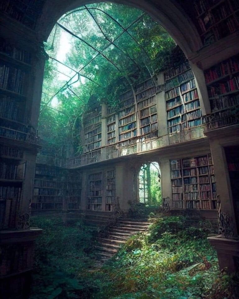 An abandoned forgotten library