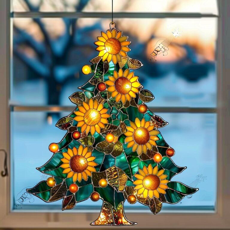 A sunflower Christmas tree brings warmth and cheer to the holiday season!