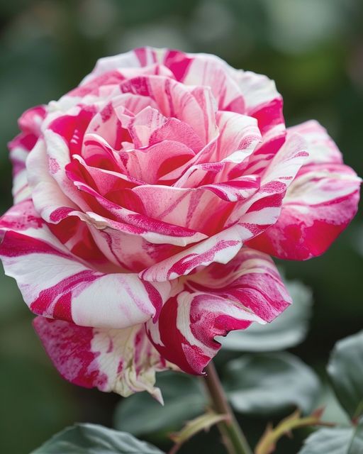 Pink and White Striped Rose