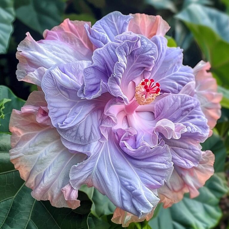 Ruffled Lilac Hibiscus Bloom