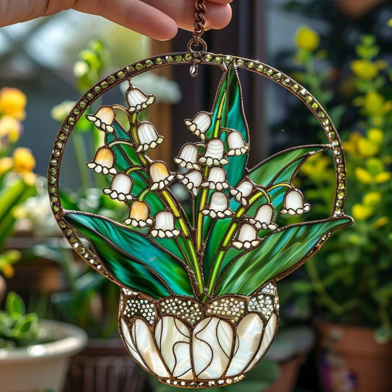 A delicate piece of stained glass beauty in your hands