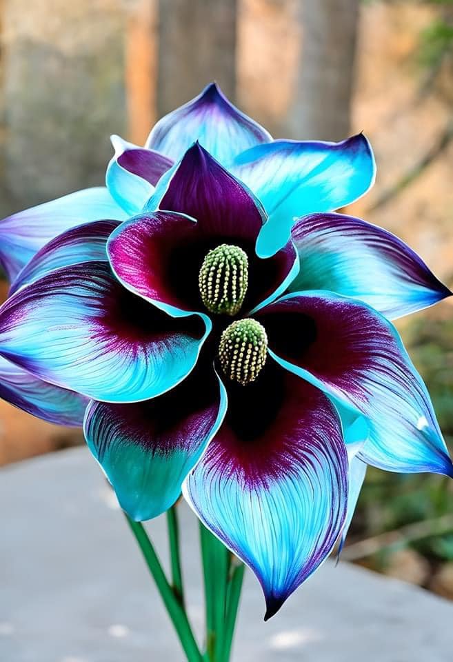 Black and Blue Lily Bloom