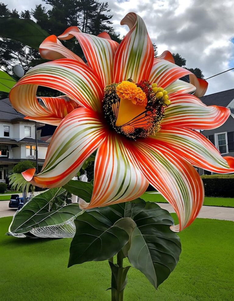 Striped Amaryllis Bloom