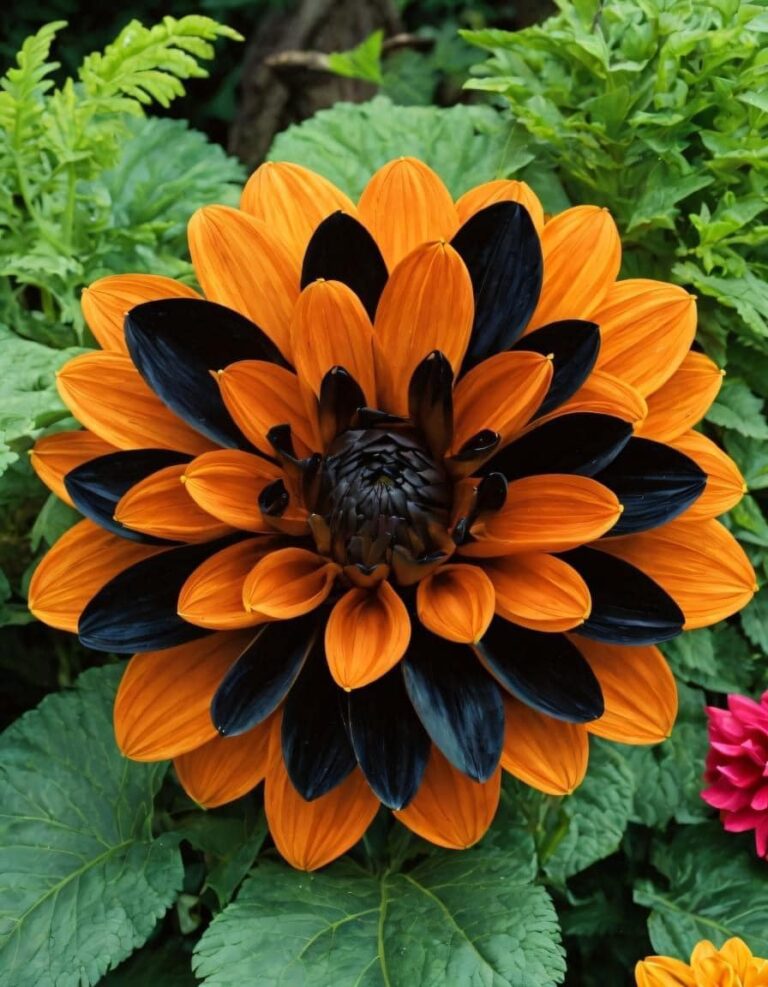 Orange and Black Gazania Bloom